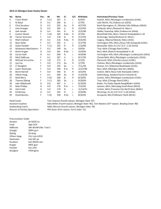 2014-15 Michigan State Hockey Roster No. Name Pos. Ht. Wt. Cl. S