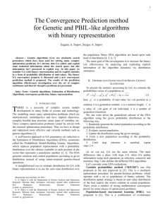 The Convergence Prediction method for Genetic and PBIL
