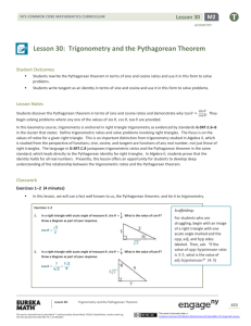 Lesson 30: Trigonometry and the Pythagorean Theorem