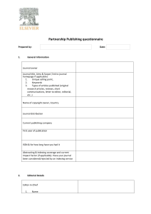 Partnership Publishing questionnaire