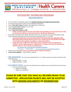 psychiatric technician program - West Hills Community College District