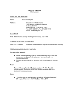 curriculum vitae - Virginia Commonwealth University