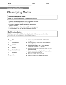 Classifying Matter Understanding Main Ideas