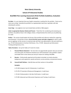 RBA and BLA Portfolio Outline and Instructions