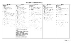 5 Day Optional ELA Schedule