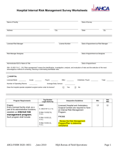 Hospital Internal Risk Management Program