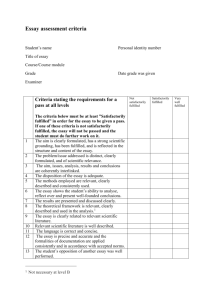 Assessment criteria for written assignments