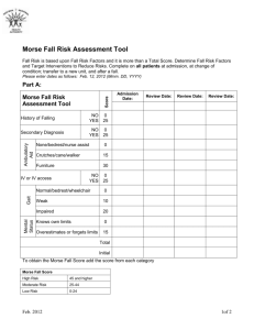 Morse Fall Risk Assessment Tool