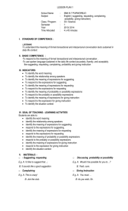 LESSON PLAN 1 School Name : SMA N 7 PURWOREJO Subject