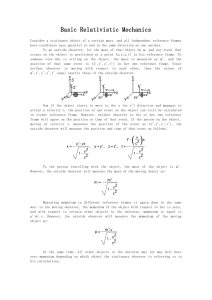 Basic Relativistic Mechanics and Vector Analysis