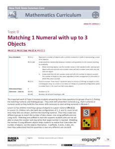 Prekindergarten Mathematics, Module 1, Topic D