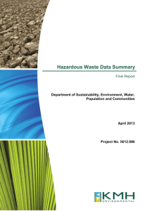 Hazardous Waste Data Summary Final Report