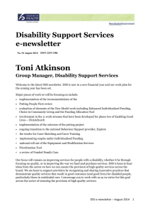 August 2014 – Disability Support Services