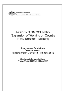 Working on Country NT Round three Programme Guidelines