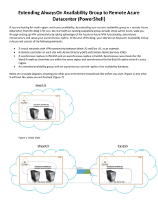 Extending AlwaysOn AG to Cross Region Azure DC