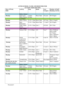 AFTER SCHOOL CLUBS AND BOOSTERS FOR AUTUMN TERM