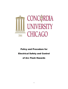 Policy and Procedure for Electrical Safety and Control of Arc Flash