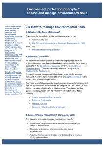Environment protection principle 2: assess and manage
