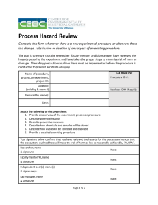 Process Hazard Review