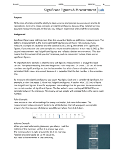 Significant Figures & Measurement