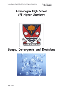 Soaps,Detergents and Emulsions Pupil Notes