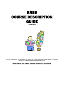 course description - School District No. 57