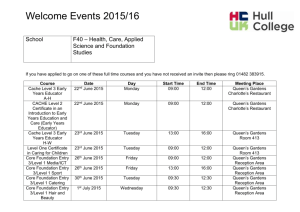 Welcome Events 2015/16 School F40 – Health, Care, Applied