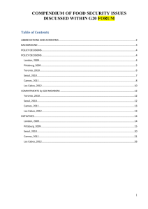 COMPENDIUM OF G20 ACTIVITIES - Food and Agriculture Organization