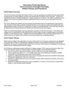 UCDHSC CORE CURRICULUM OVERSIGHT COMMITTEE