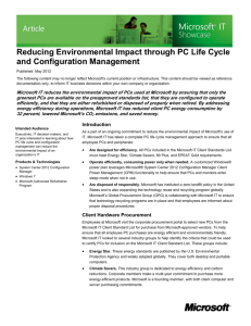 Reducing Environmental Impact Through PC