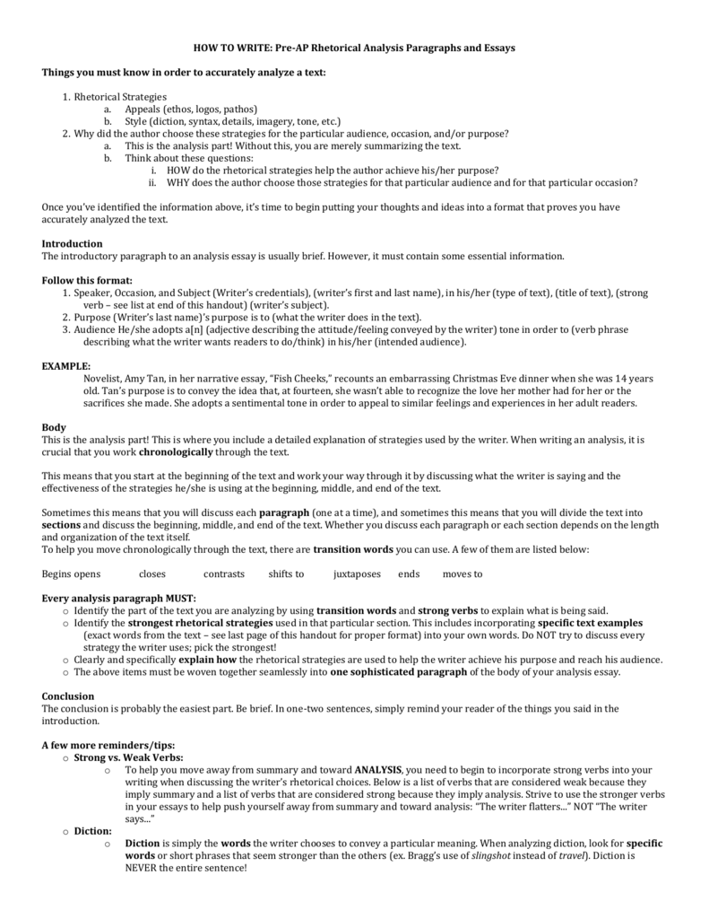 rhetorical analysis introduction format