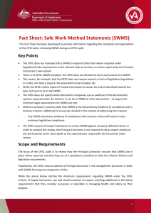 Fact Sheet: Safe Work Method Statements (SWMS)