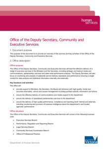 Branch and Unit Descriptions Deputy Secretary Community and