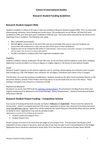 Research Student Funding Guidelines