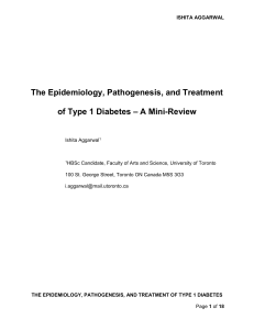 The Epidemiology, Pathogenesis, and Treatment of Type 1 Diabetes