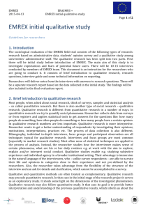 EMREX initial qualitative study - guidelines