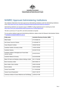 NHMRC Approved Administering Institutions