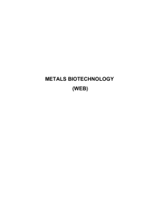 COURSE CONTENTS - METALS BIOTECHNOLOGY
