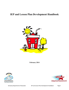 IEP and Lesson Plan Development Handbook