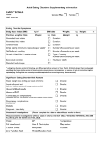 Adult eating disorders supplementary form