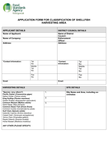 application form for classification of shellfish harvesting area