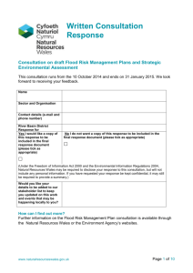 Flood Risk Management Plan Consultation Questions