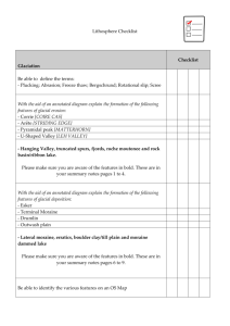Lithosphere Checklist Glaciation Checklist Be able to define the