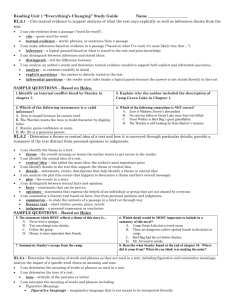 Reading Unit 1 Study Guide