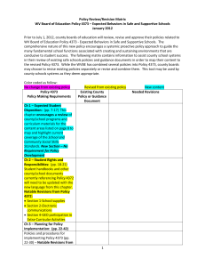 Policy Review/Revision Matrix WV Board of Education Policy 4373