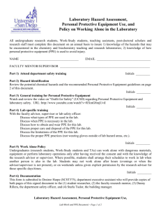 Research Lab Safety Form - University of San Diego