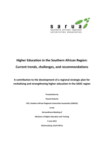 Higher Education in the Southern African Region: Current