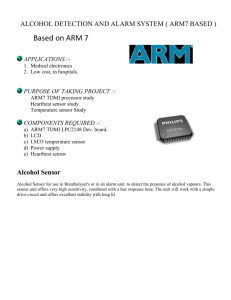 alcohol detection and alarm system ( arm7 based )