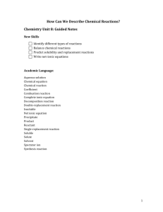 Chemistry Unit 8 Guided Notes