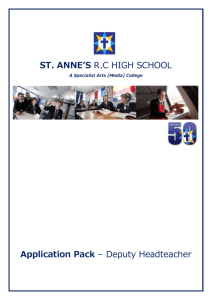 Application Pack - St Anne`s RC High School